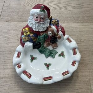Fitz & Floyd Vintage toyland Santa Candy Dish in original box